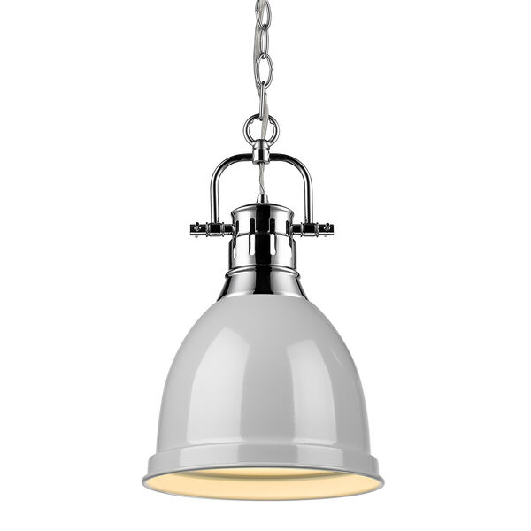 Duncan Chrome and Grey 16-Inch One-Light Mini Pendant - (Open Box), image 1